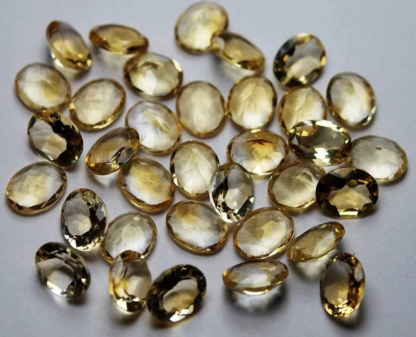 10 Pcs Natural Citrine Faceted Oval Shape, 9X7mm