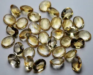 10 Pcs Natural Citrine Faceted Oval Shape, 9X7mm