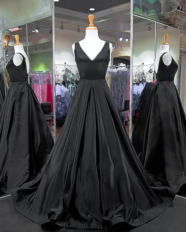 2018 Popular Red Satin Prom Dresses V-Neckline Pageant Dress Long Prom Gowns Evening Dresses