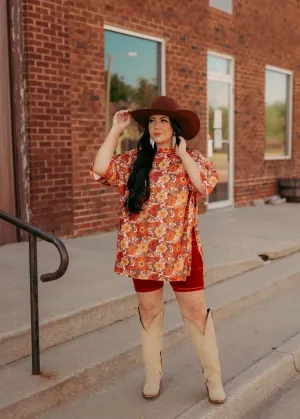 2790 MOCK TEE RETRO ORANGE