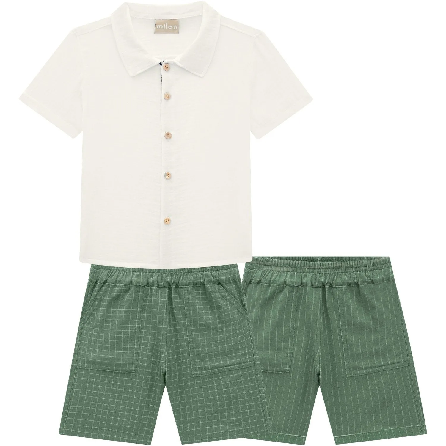 2Pc Button-Up & Short Set
