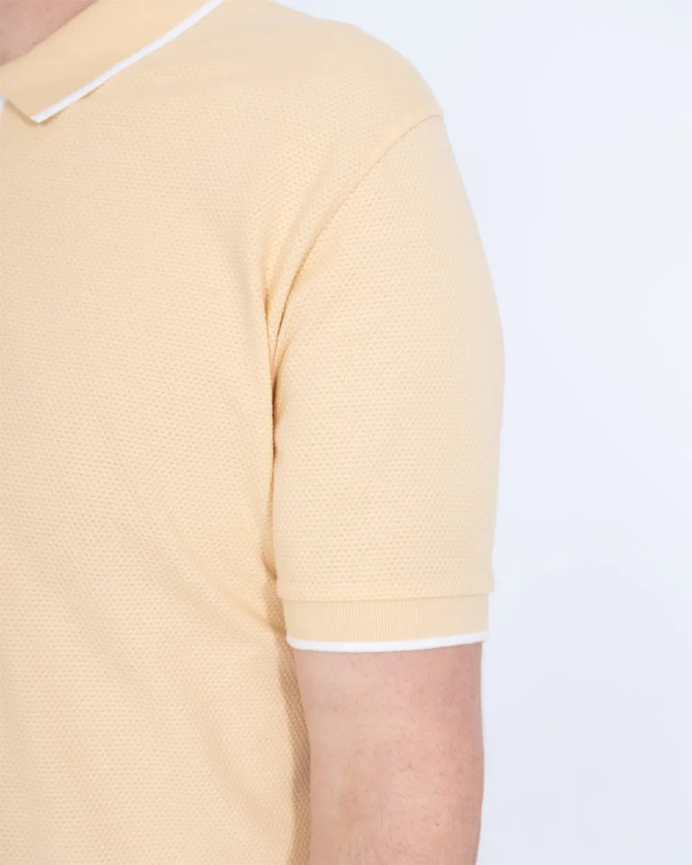 2t Slim Fit Tall Tipped Polo Shirt (lemon)