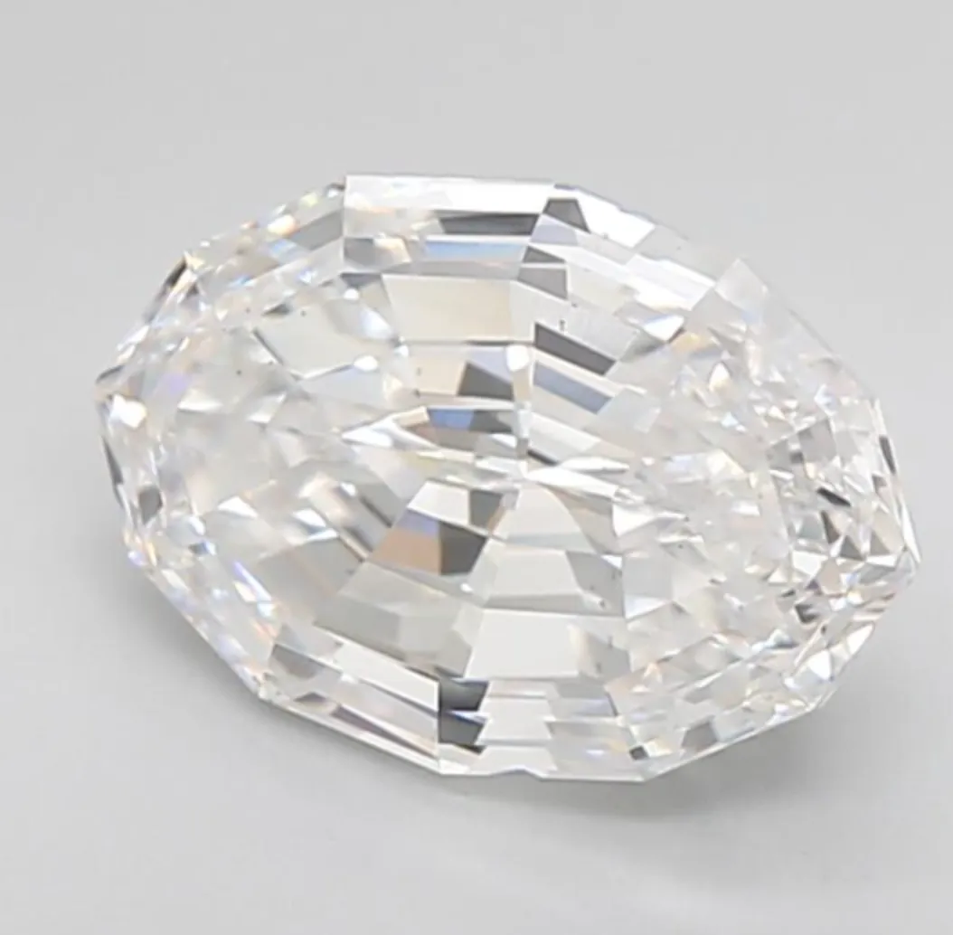3.11 CARAT STEP CUT OVAL LAB GROWN DIAMOND