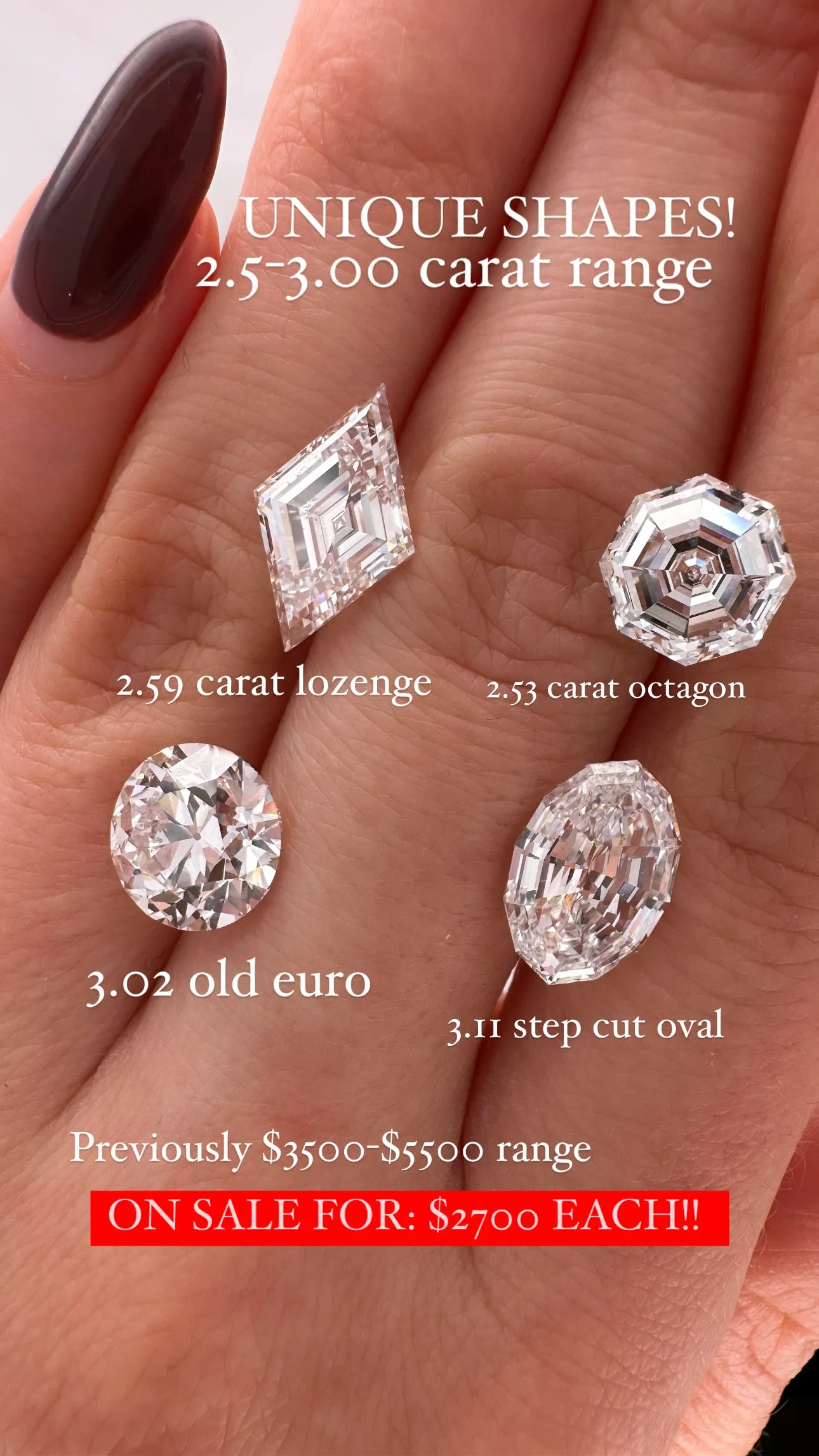3.11 CARAT STEP CUT OVAL LAB GROWN DIAMOND