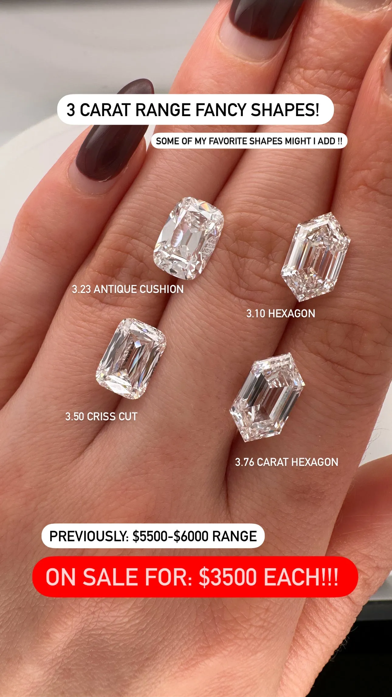 3.50 CARAT CRISS CUT LAB DIAMOND