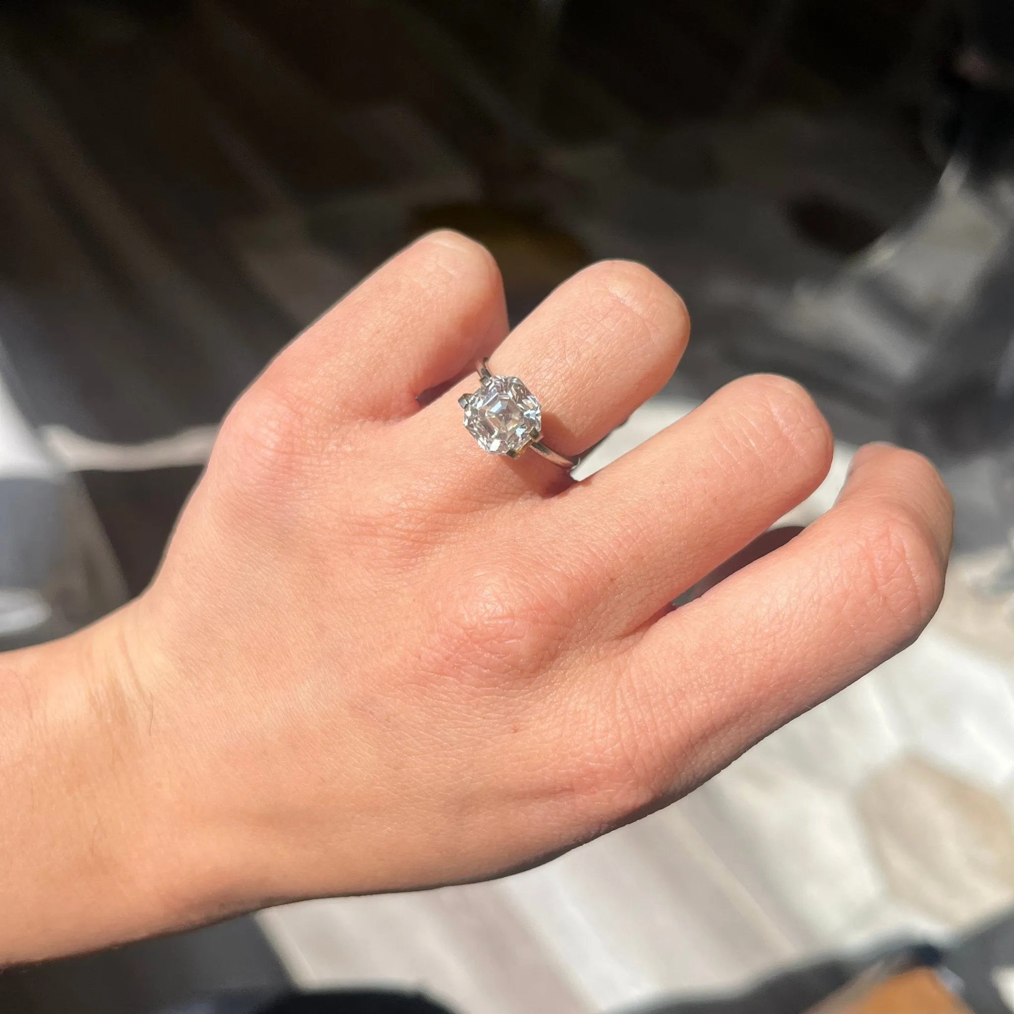 3.78ct Vintage Asscher Cut Diamond, GIA K VS1