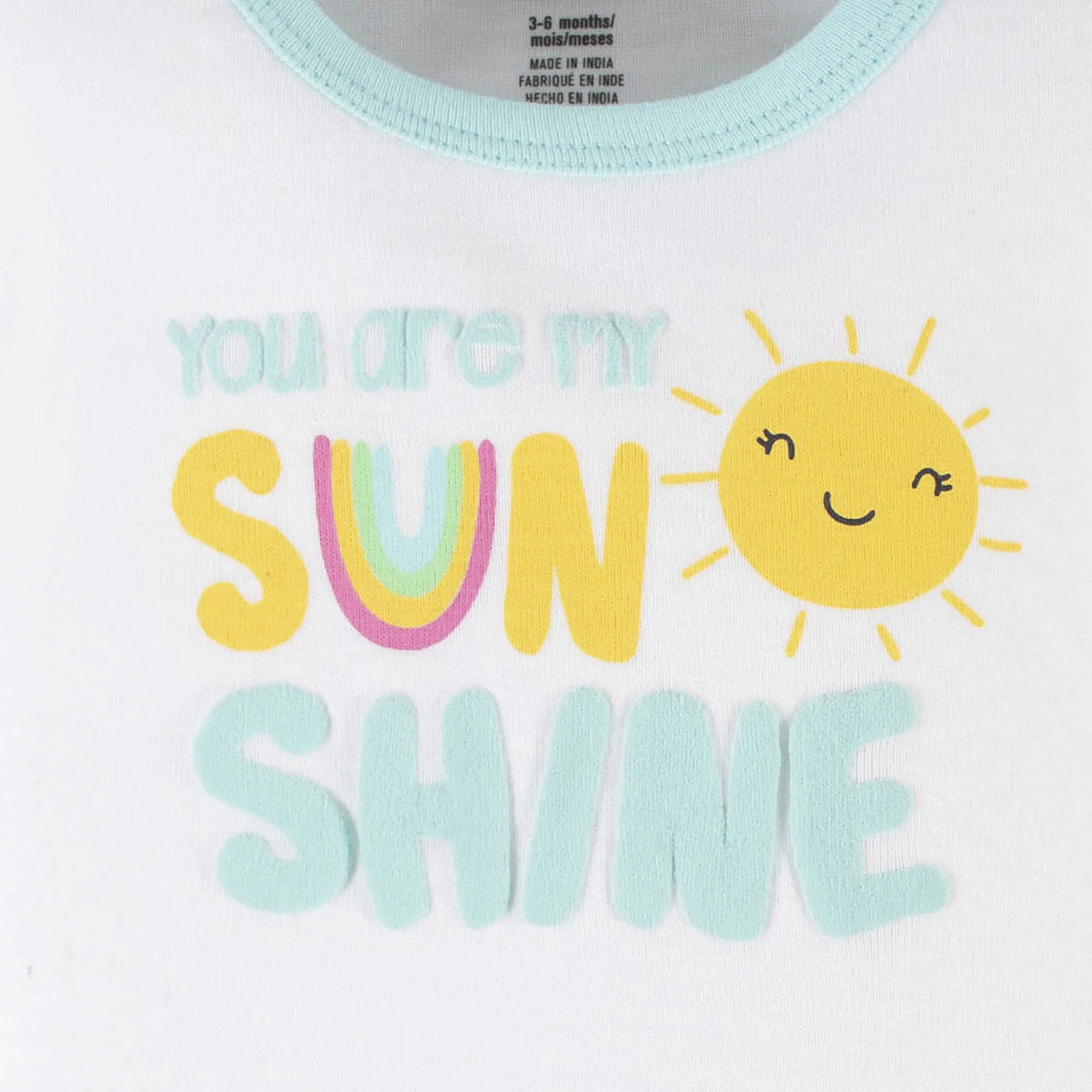 4-Pack Baby Girls Dots Of Rainbows Short Sleeve Onesies® Bodysuits