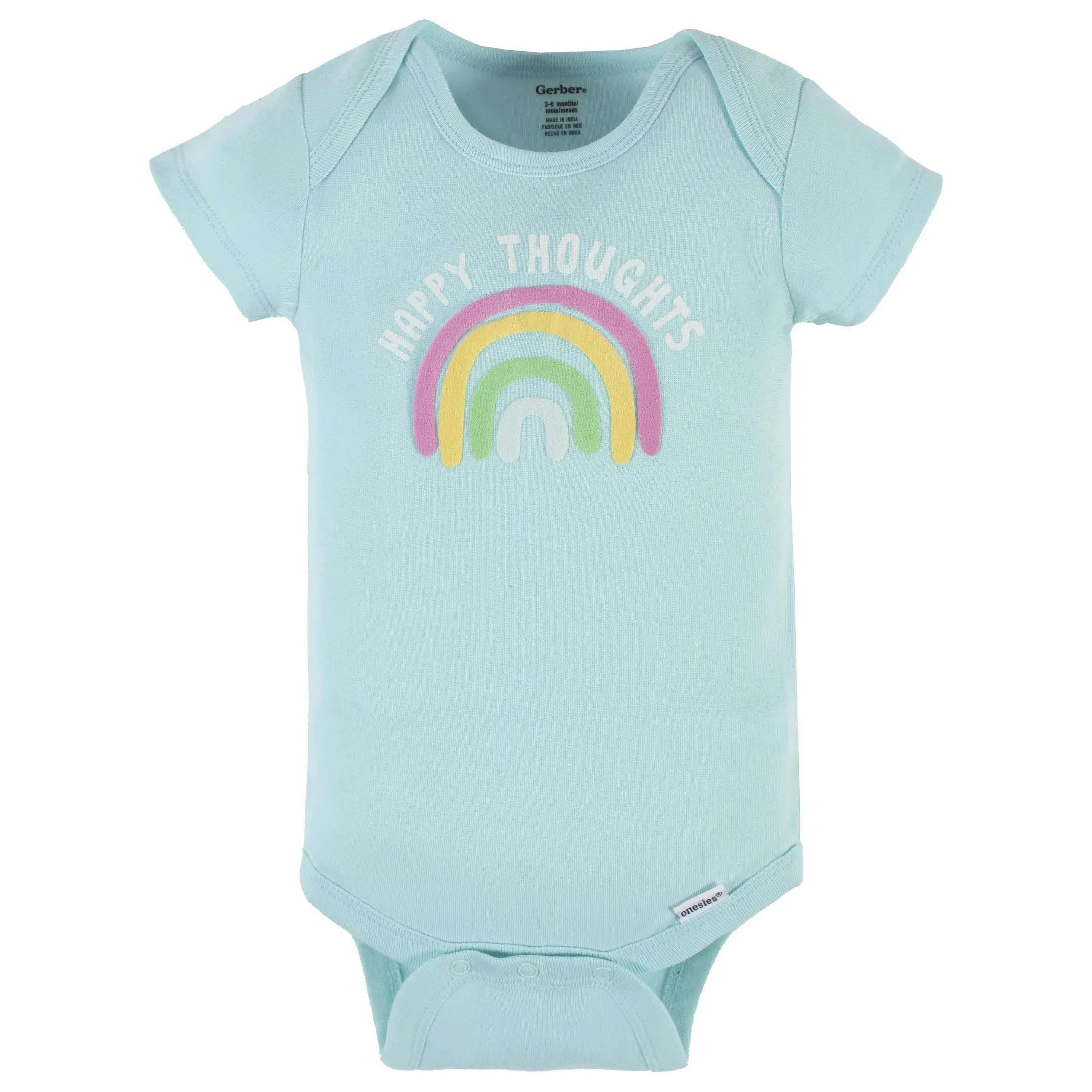 4-Pack Baby Girls Dots Of Rainbows Short Sleeve Onesies® Bodysuits