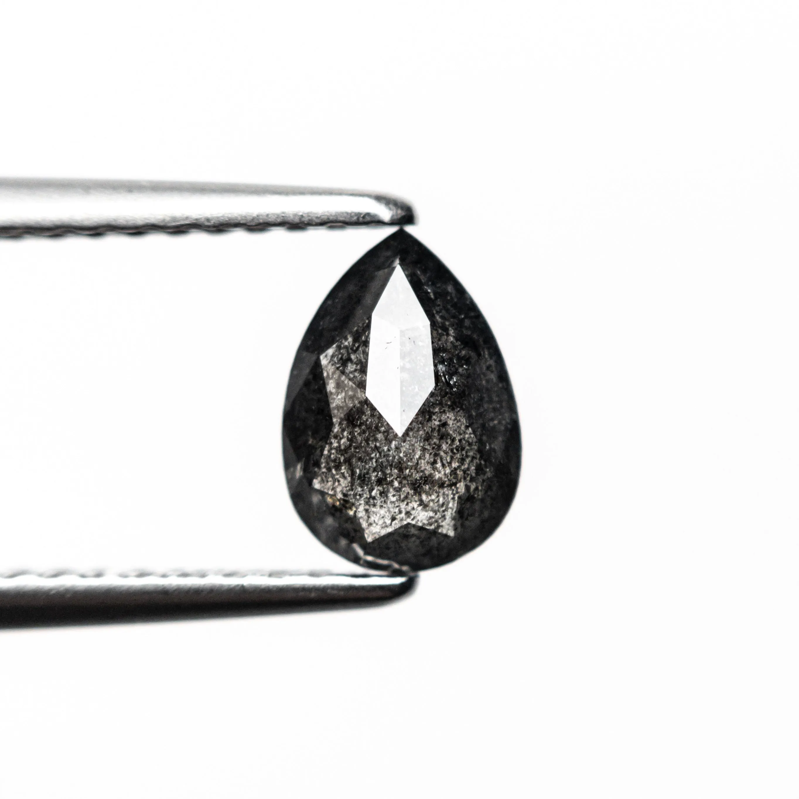 .79 CARAT BLACK SPECKLED ROSE CUT PEAR DIAMOND