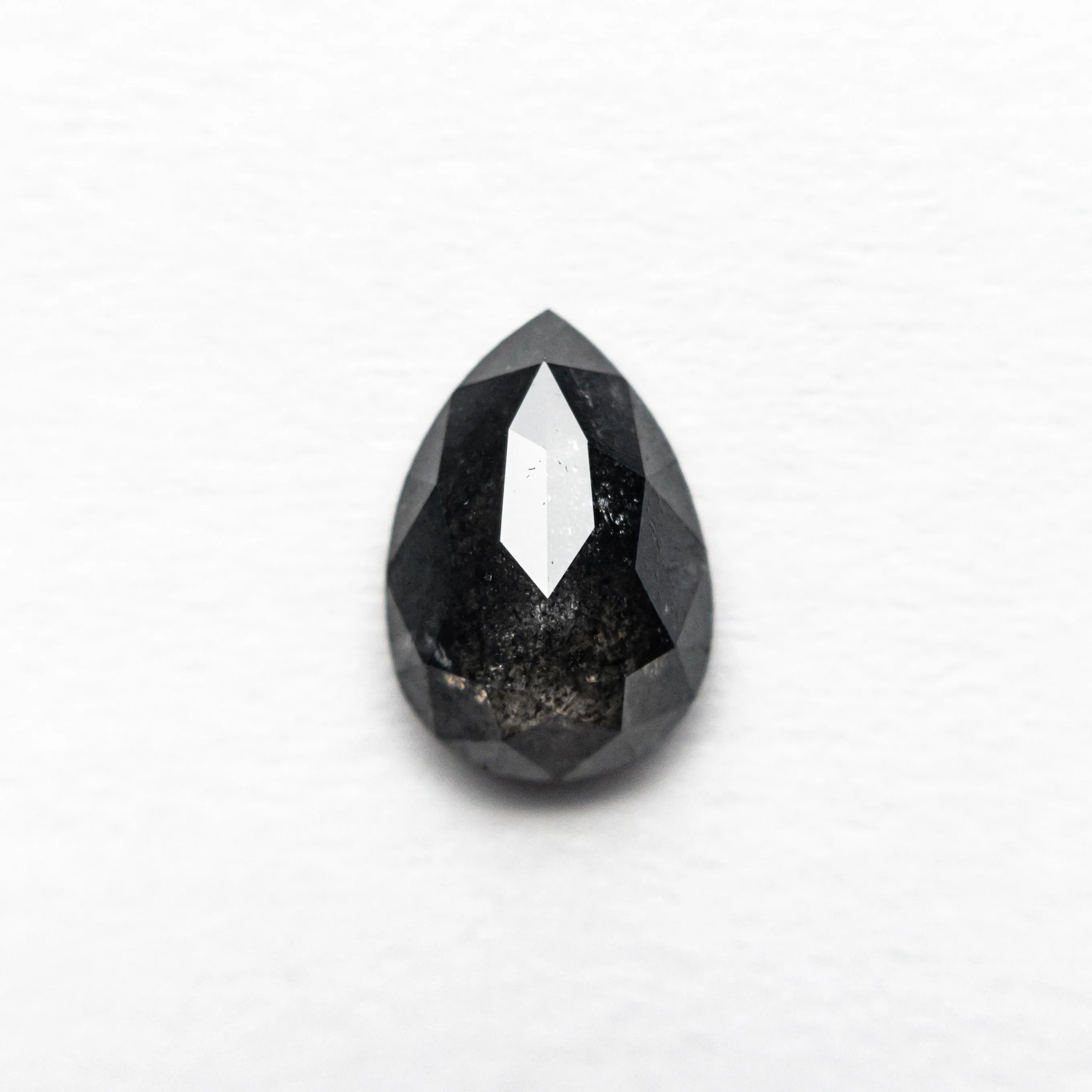 .79 CARAT BLACK SPECKLED ROSE CUT PEAR DIAMOND