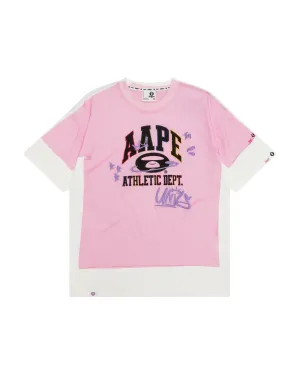 AAPEUNVS moonface logo layered graphic tee