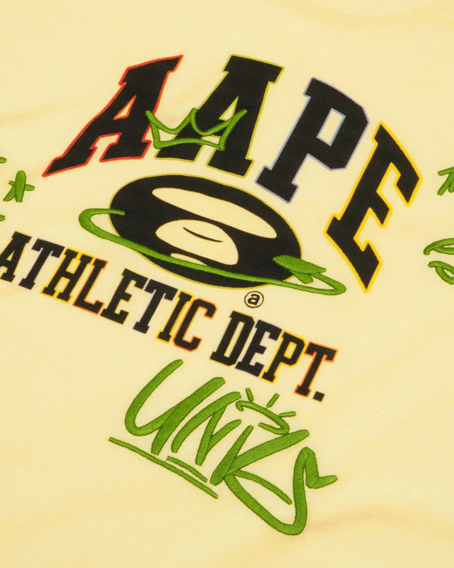 AAPEUNVS moonface logo layered graphic tee