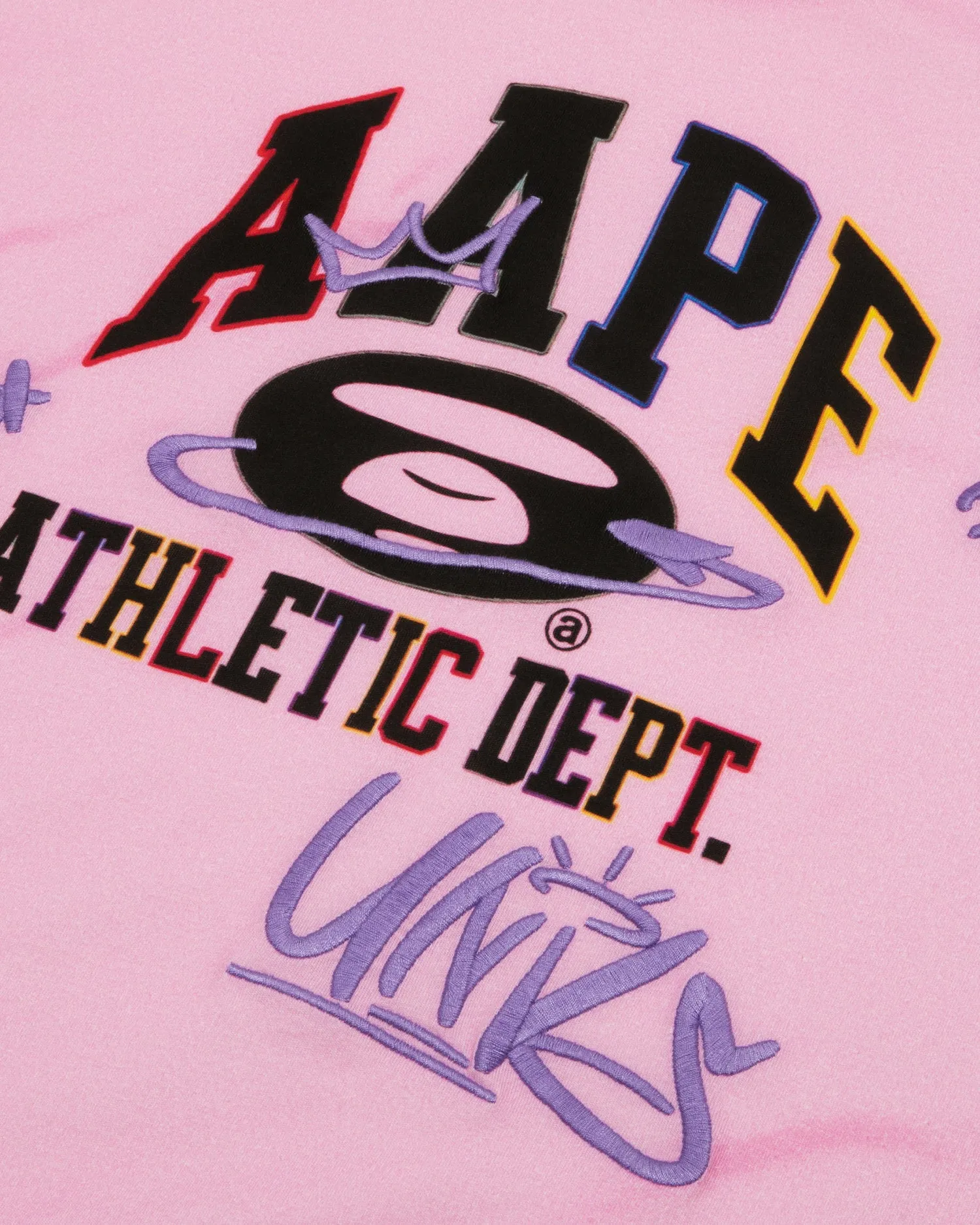AAPEUNVS moonface logo layered graphic tee