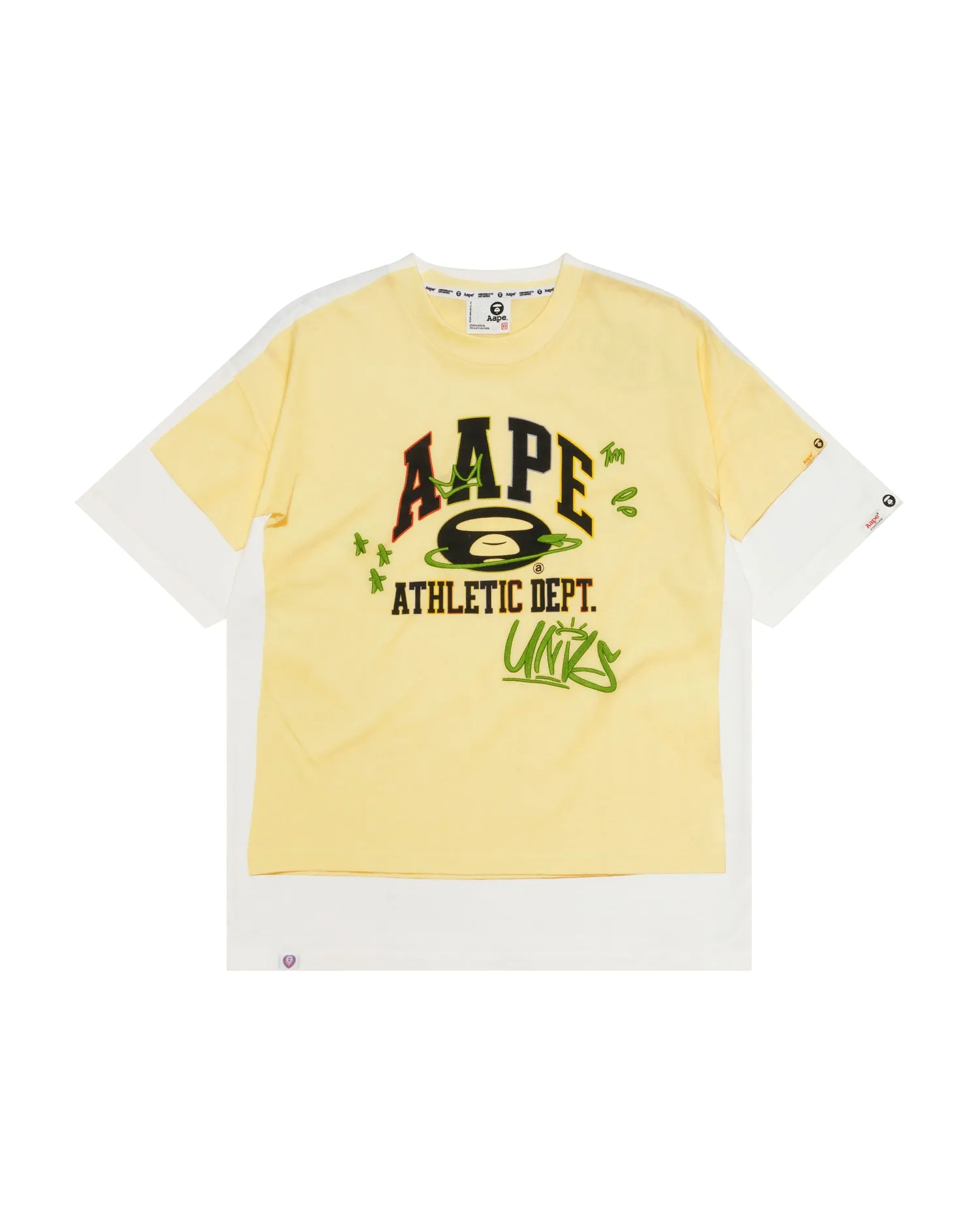 AAPEUNVS moonface logo layered graphic tee