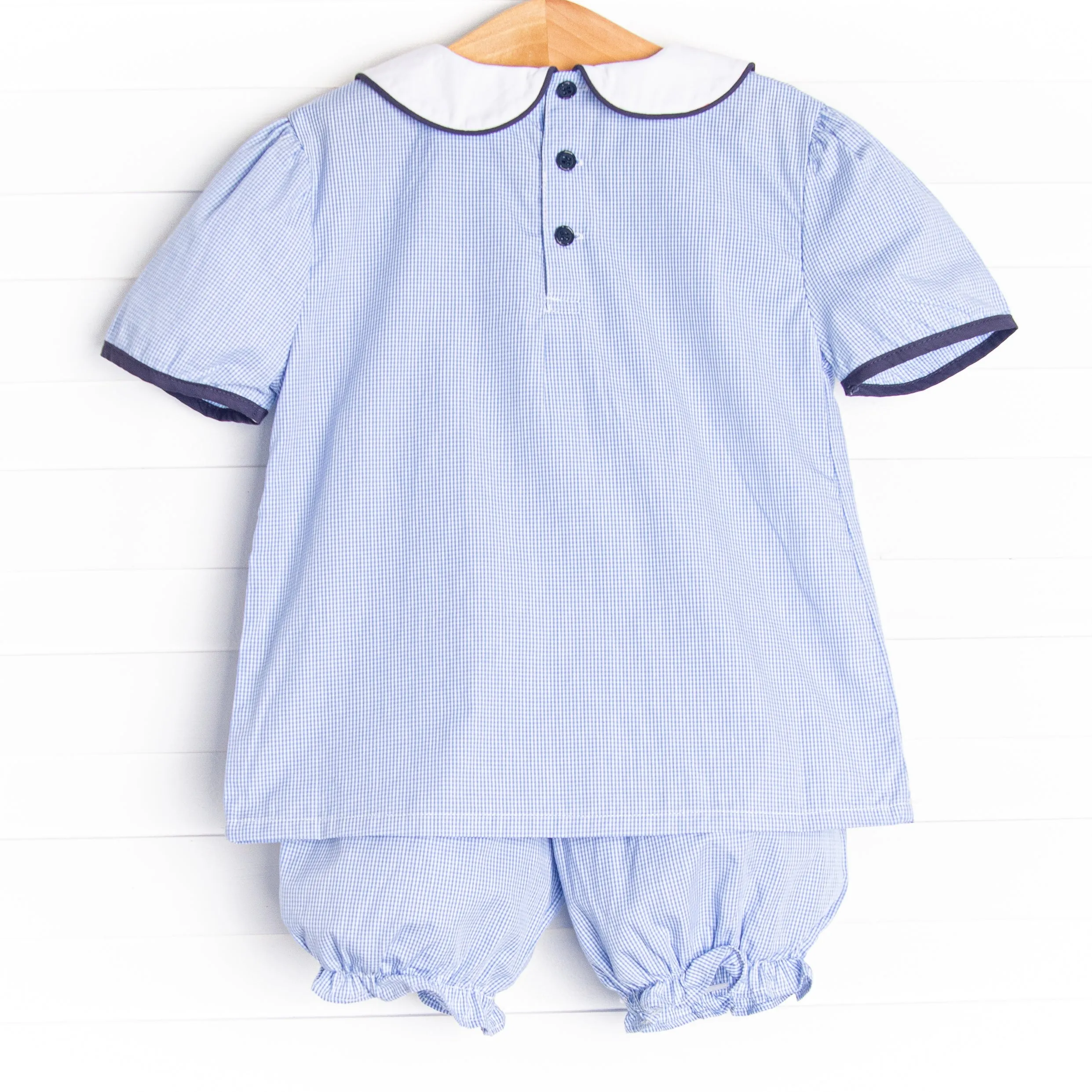 Addison Bloomer Set, Blue Mini Gingham