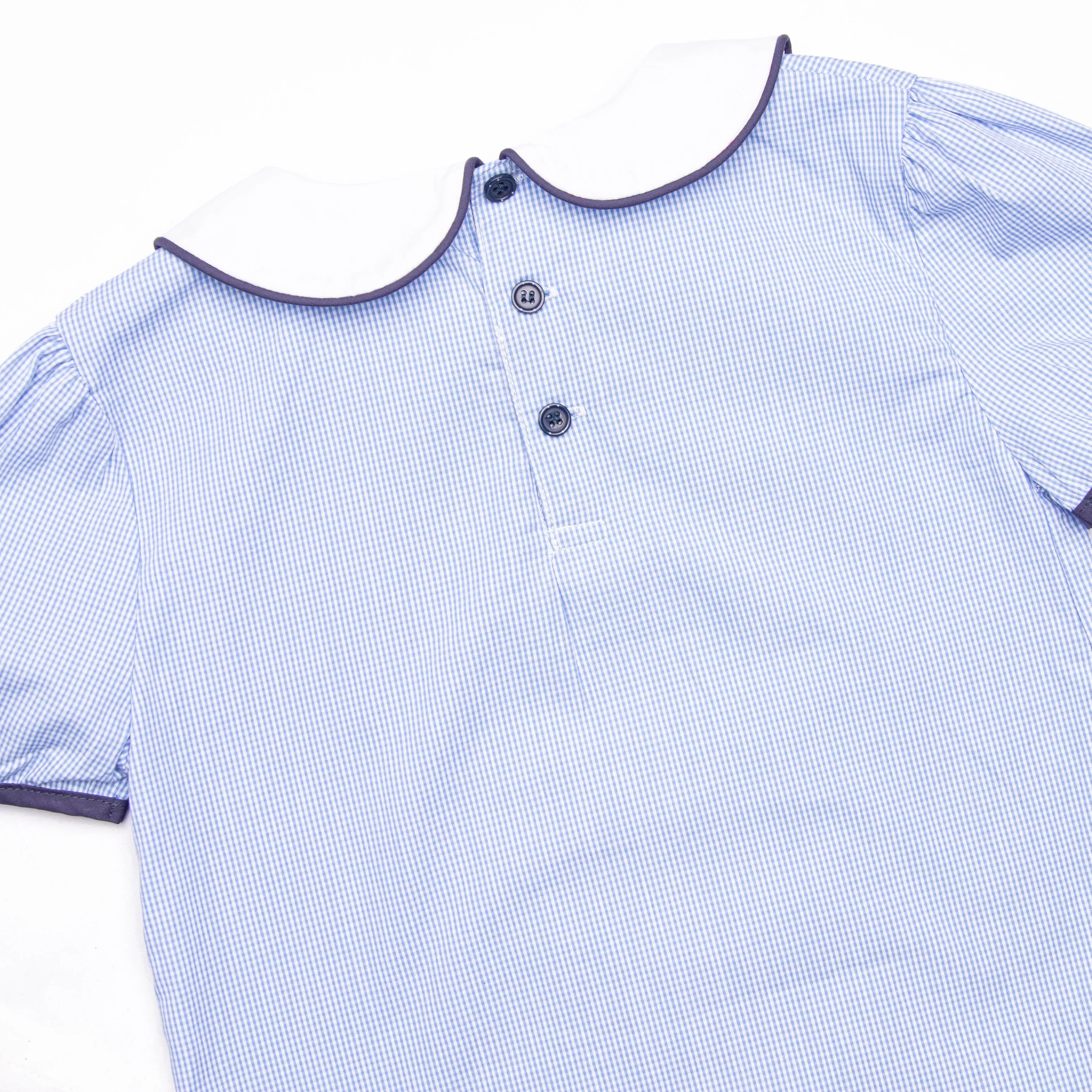 Addison Bloomer Set, Blue Mini Gingham