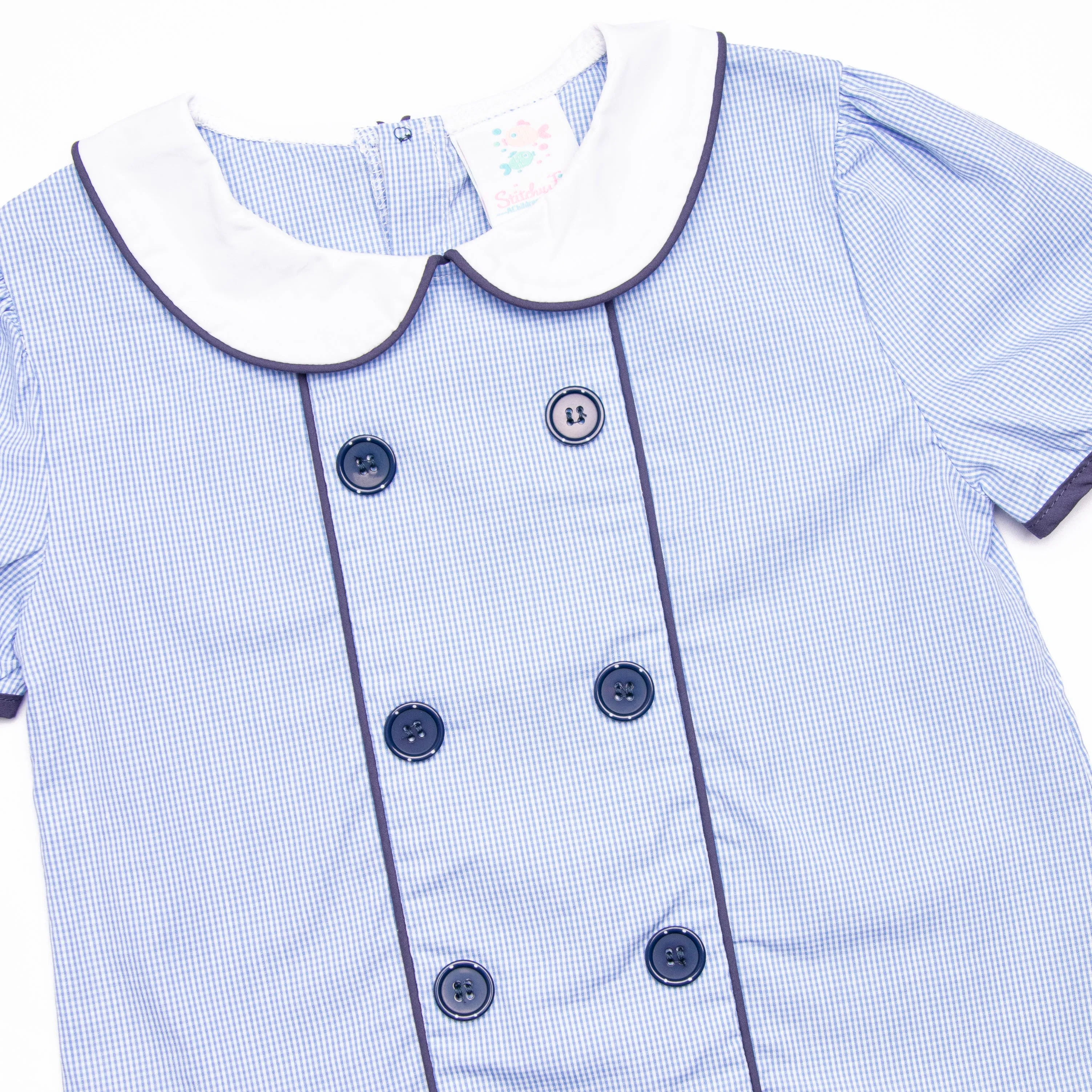 Addison Bloomer Set, Blue Mini Gingham