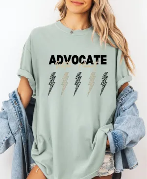 Advocate with Heart Cheetah lighting bolt Tee