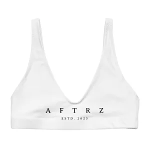 Aftrz Classics Padded Bikini Top - White with Black Logo