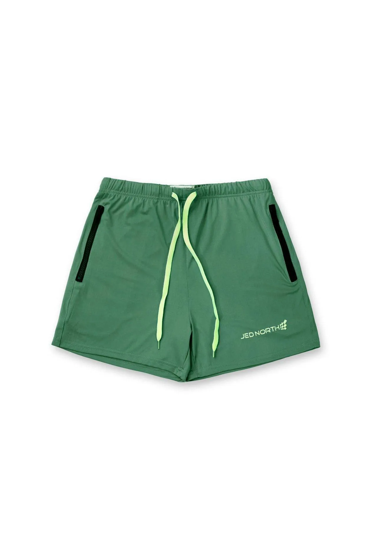Agile Bodybuilding 4'' Shorts w Zipper Pockets - Green