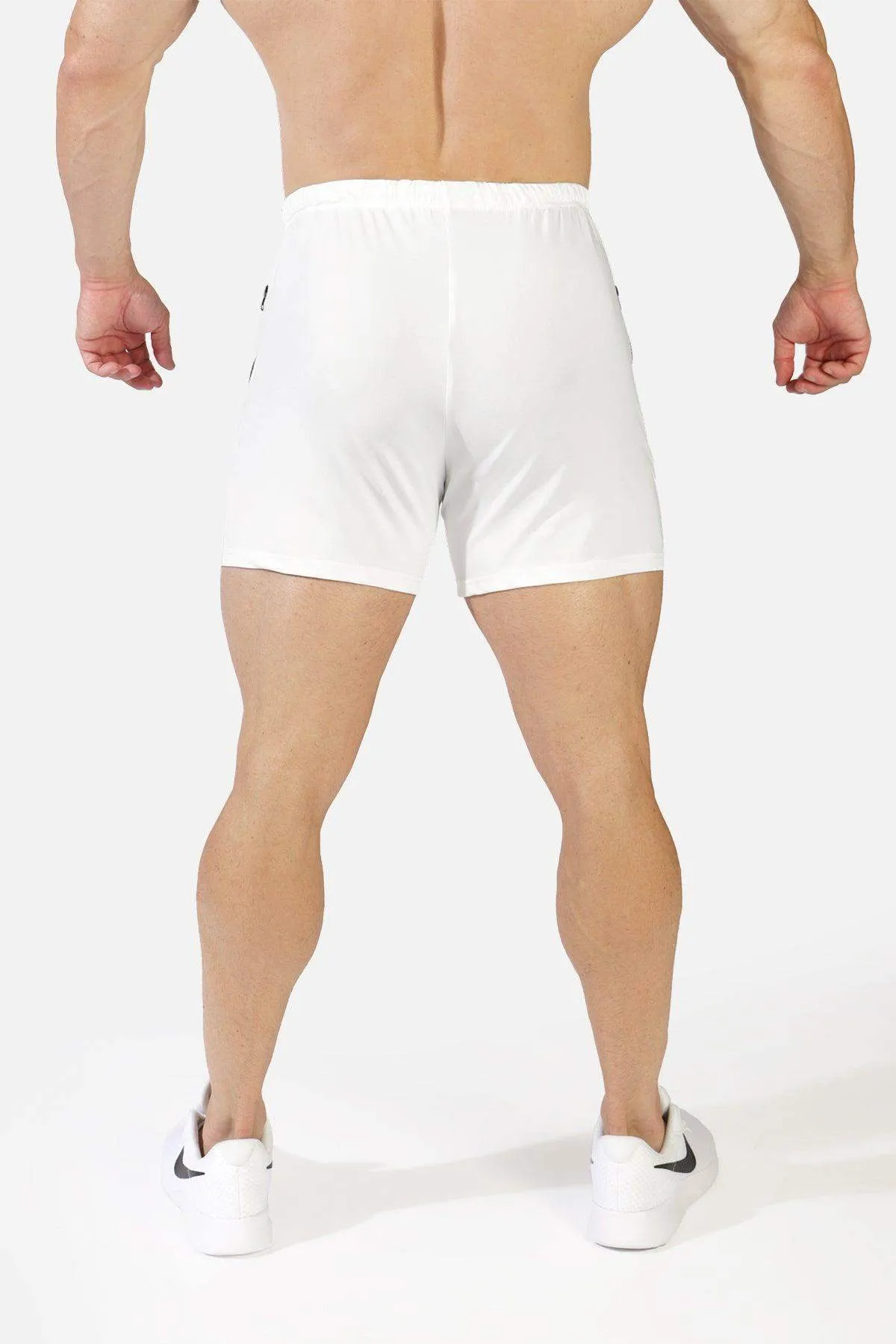 Agile Bodybuilding 4'' Shorts w Zipper Pockets - Off White