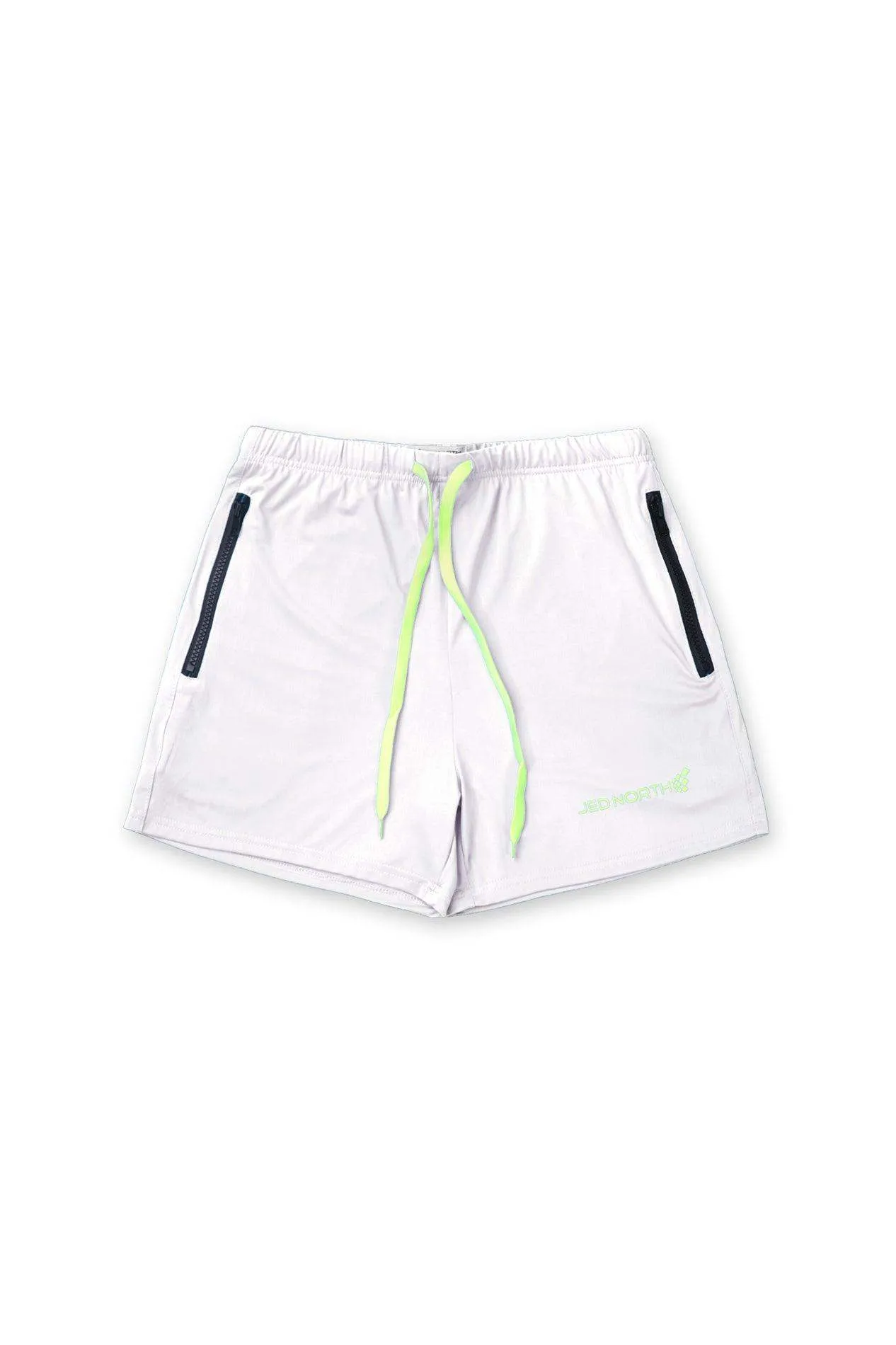 Agile Bodybuilding 4'' Shorts w Zipper Pockets - Off White