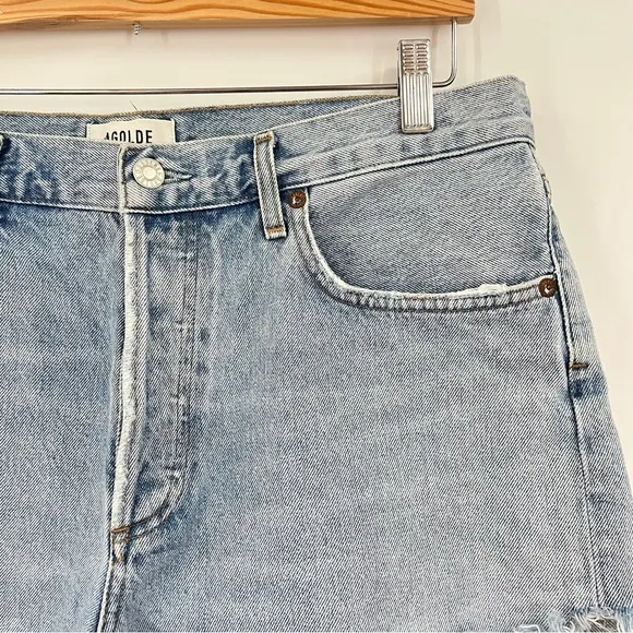 AGOLDE 30 Parker Vintage Loose Fit Cutoff 0765 Shorts Swapmeet denim light wash