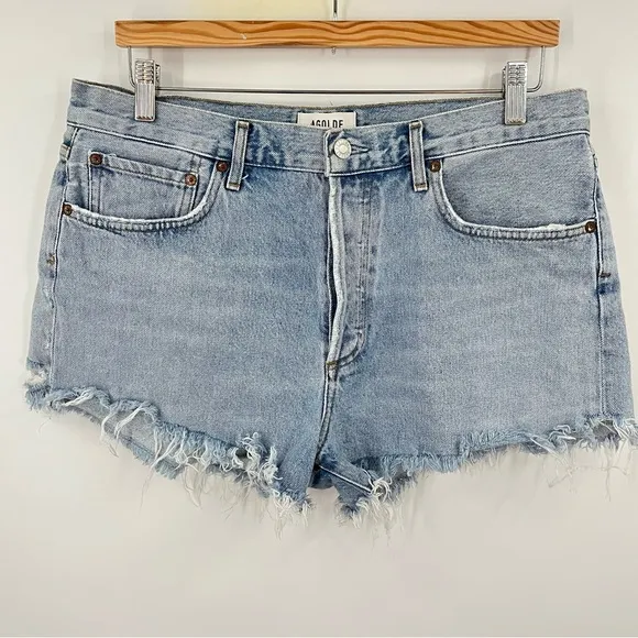 AGOLDE 30 Parker Vintage Loose Fit Cutoff 0765 Shorts Swapmeet denim light wash