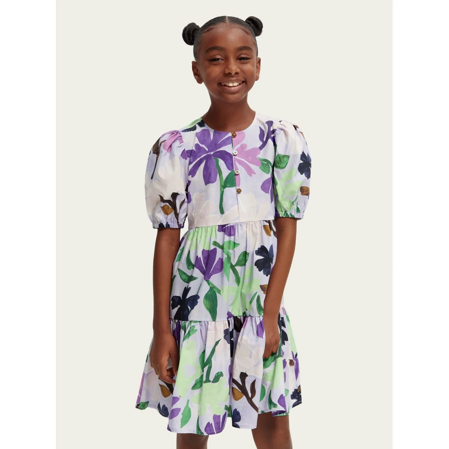 All-Over Printed Short-Sleeved Dress