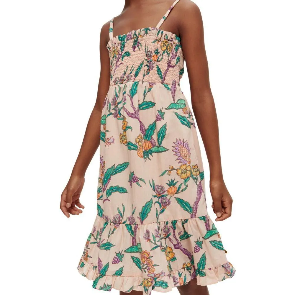 All-Over Printed Smock Detail Dress