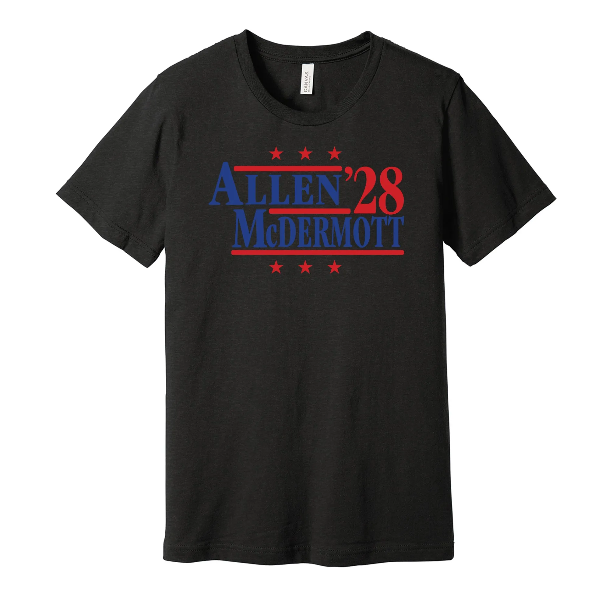 Allen & McDermott '28 - Buffalo Football Legends Political Campaign Parody T-Shirt - Hyper Than Hype Shirts