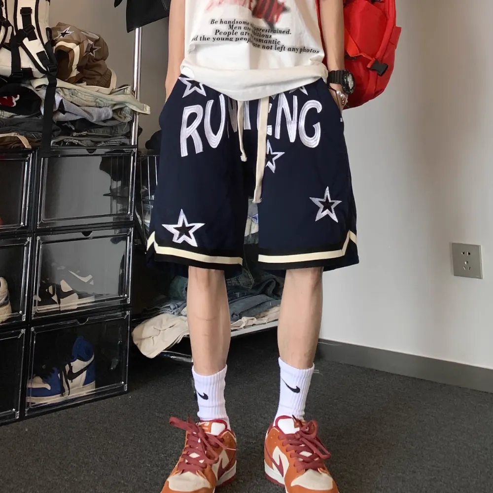 American Star Letter Embroidery Shorts