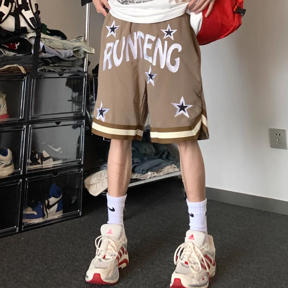 American Star Letter Embroidery Shorts