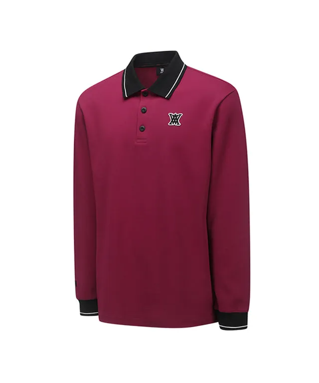 ANEW Golf: Men Back Big Logo Long T-Shirt - Burgundy
