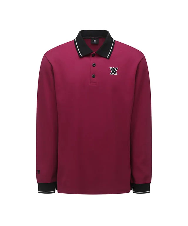 ANEW Golf: Men Back Big Logo Long T-Shirt - Burgundy