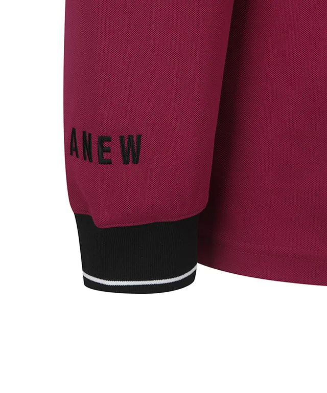 ANEW Golf: Men Back Big Logo Long T-Shirt - Burgundy