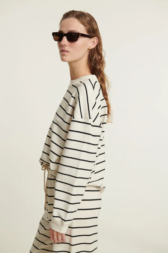 Anneli Oversized LS Sweat - Birch/Black