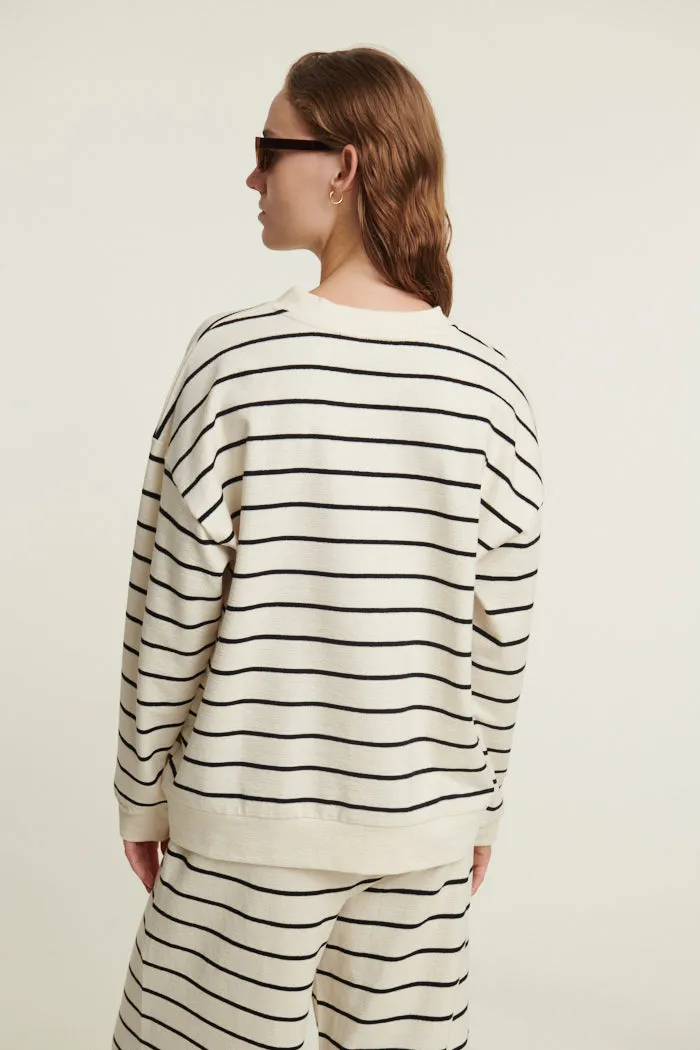 Anneli Oversized LS Sweat - Birch/Black