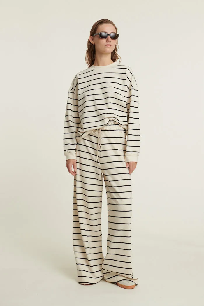 Anneli Oversized LS Sweat - Birch/Black