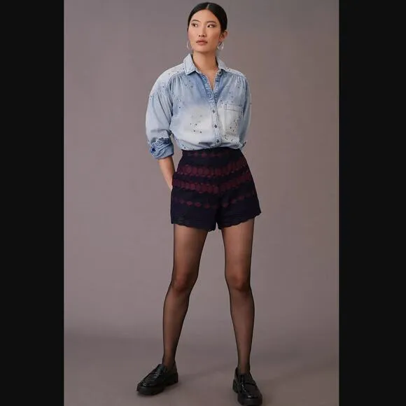 Anthropologie Maeve Lace Knit Shorts - New - Size 4