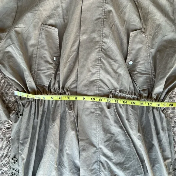 Anthropologie Othilia Harriet Emroidered Utility Long Anorak Coat Green‎ Women's