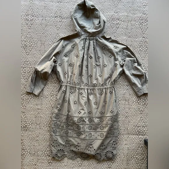 Anthropologie Othilia Harriet Emroidered Utility Long Anorak Coat Green‎ Women's