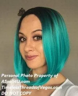 Aqua blue on black ombre 14" | trendy wigs | synthetic top quality heat resistant fiber | human hair look and feel | best seller