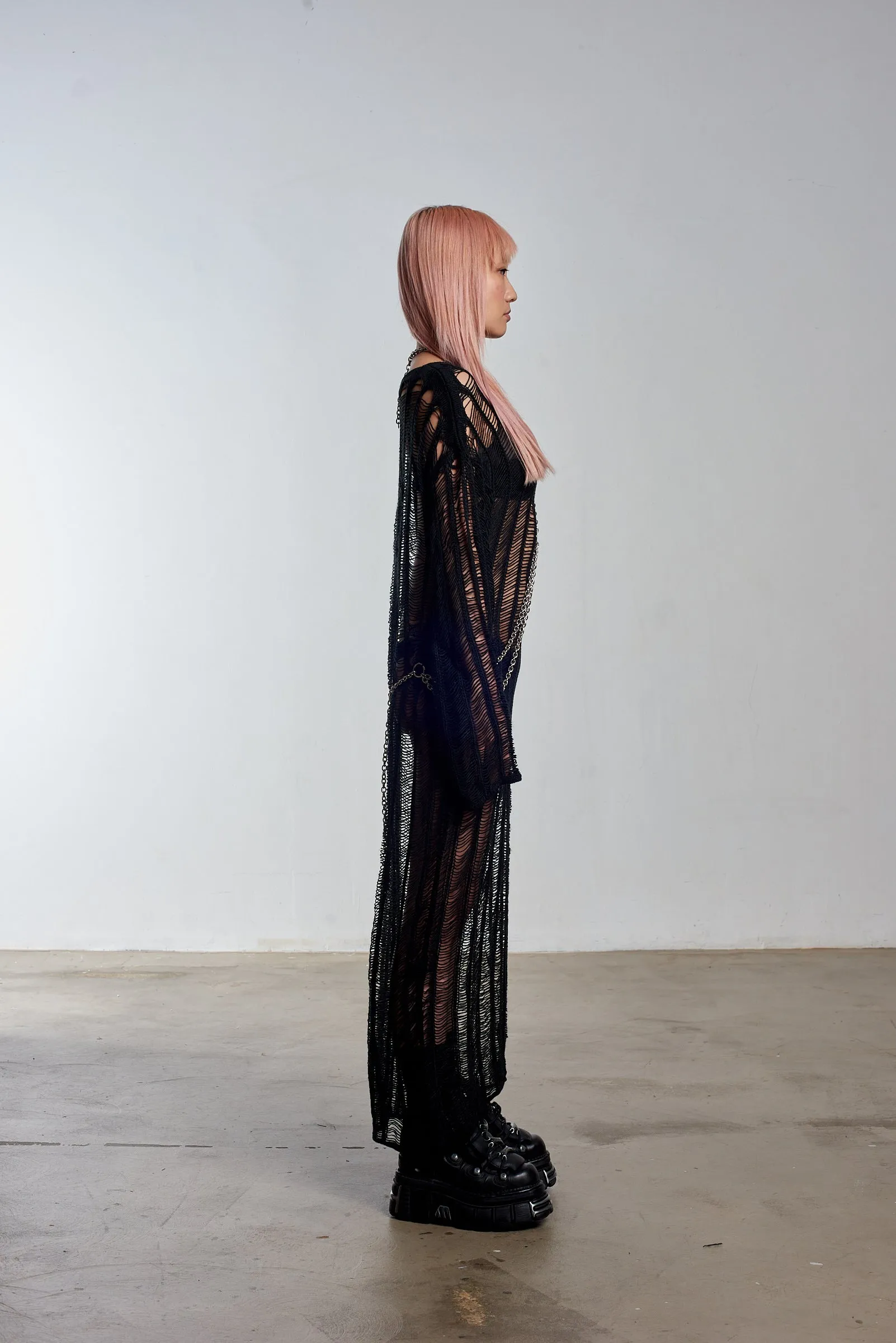 Armour Chain Harness Knit Maxi Dress