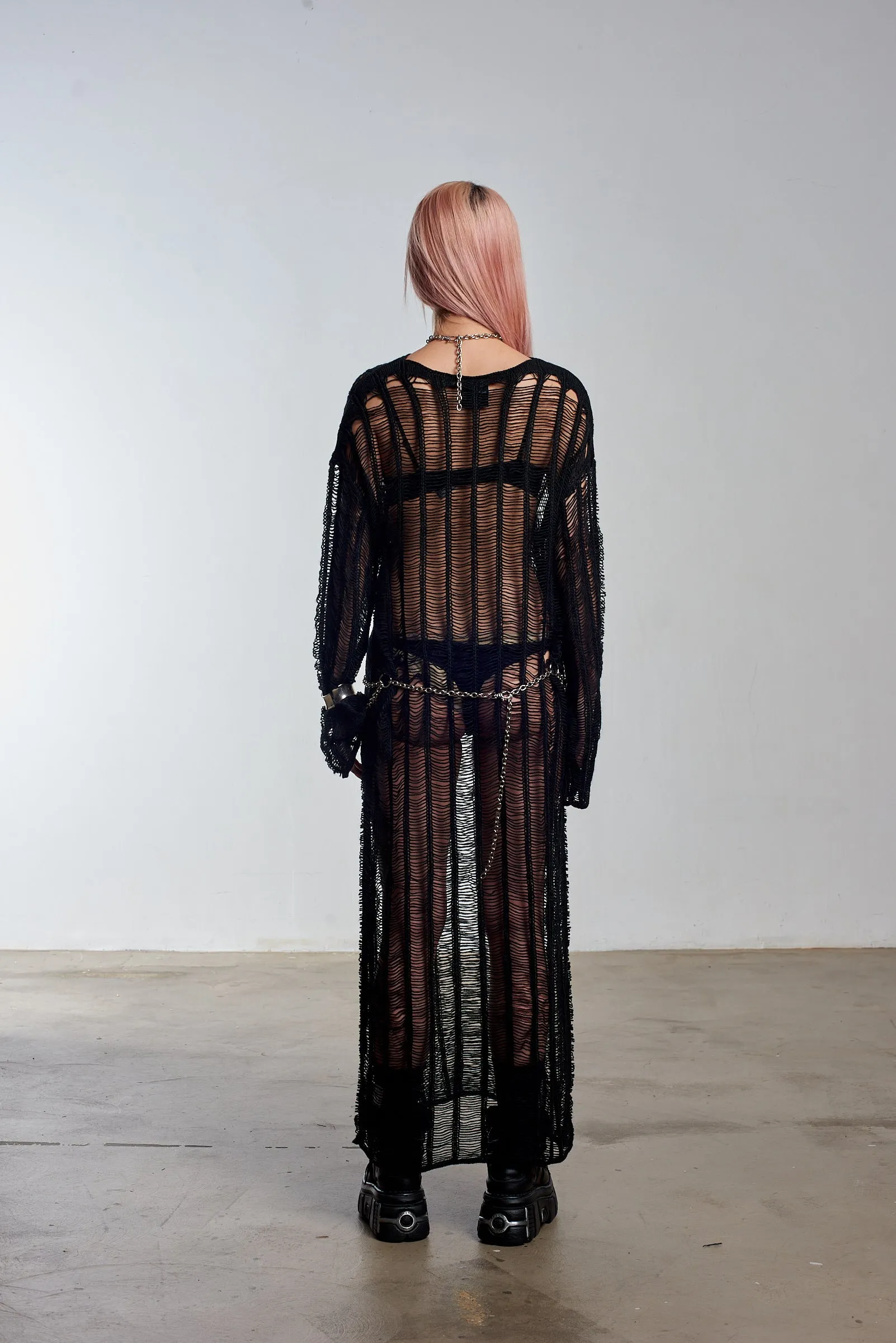 Armour Chain Harness Knit Maxi Dress