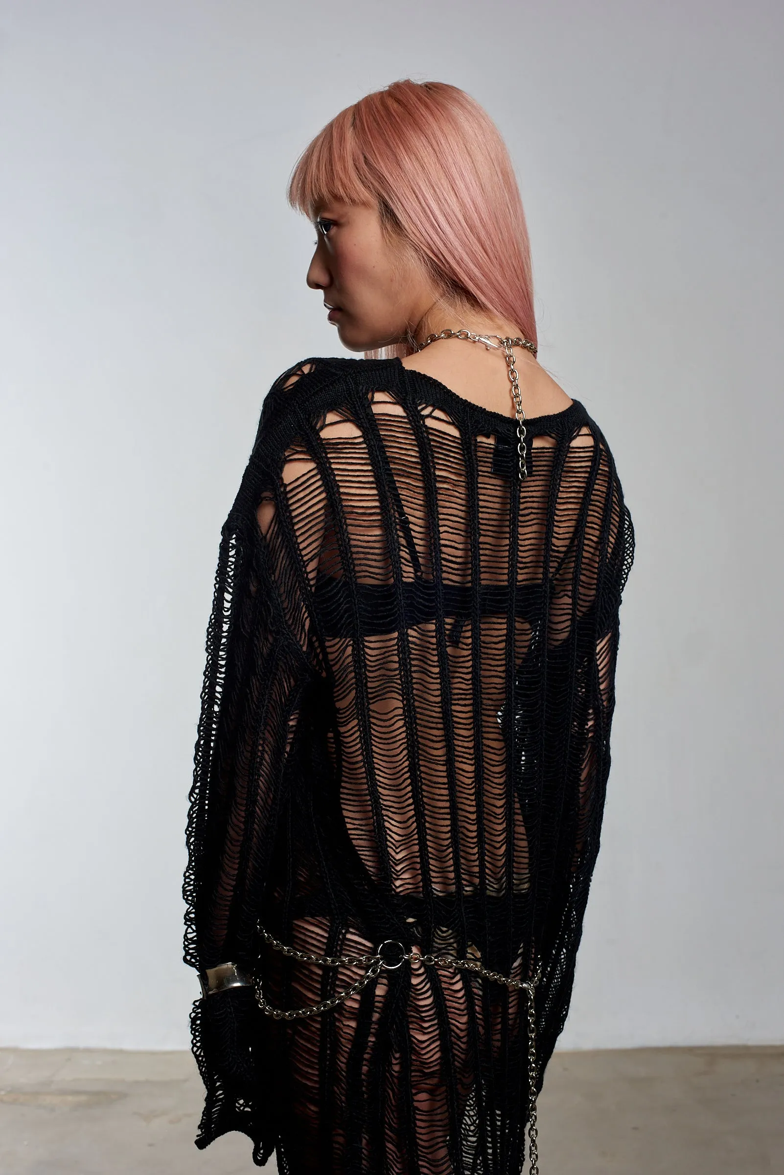 Armour Chain Harness Knit Maxi Dress