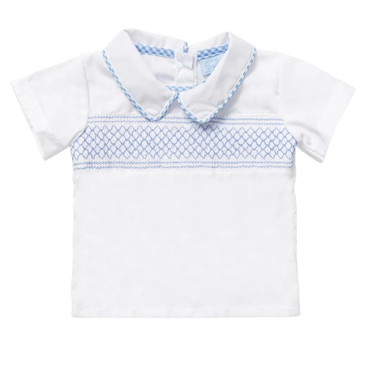 Baby Boy Gingham shorts with braces and shirt set