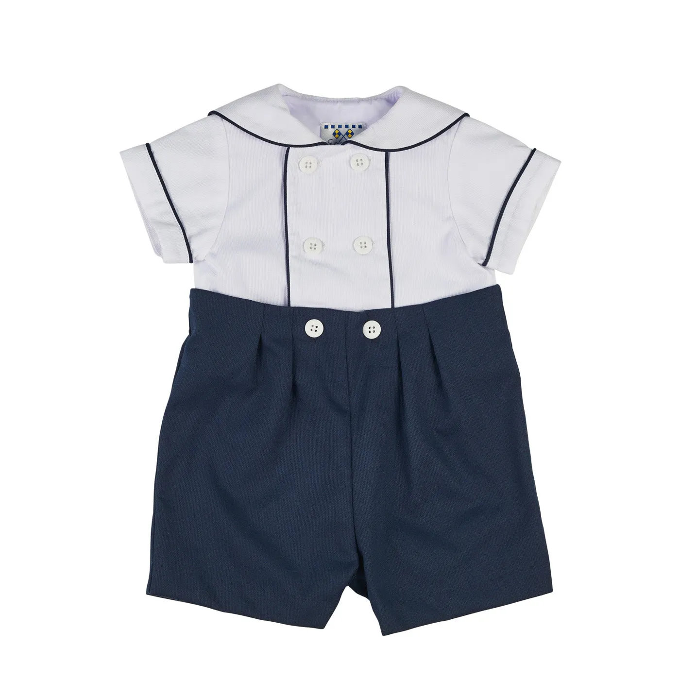 Baby Boy Navy Button-on Suit