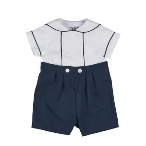 Baby Boy Navy Button-on Suit