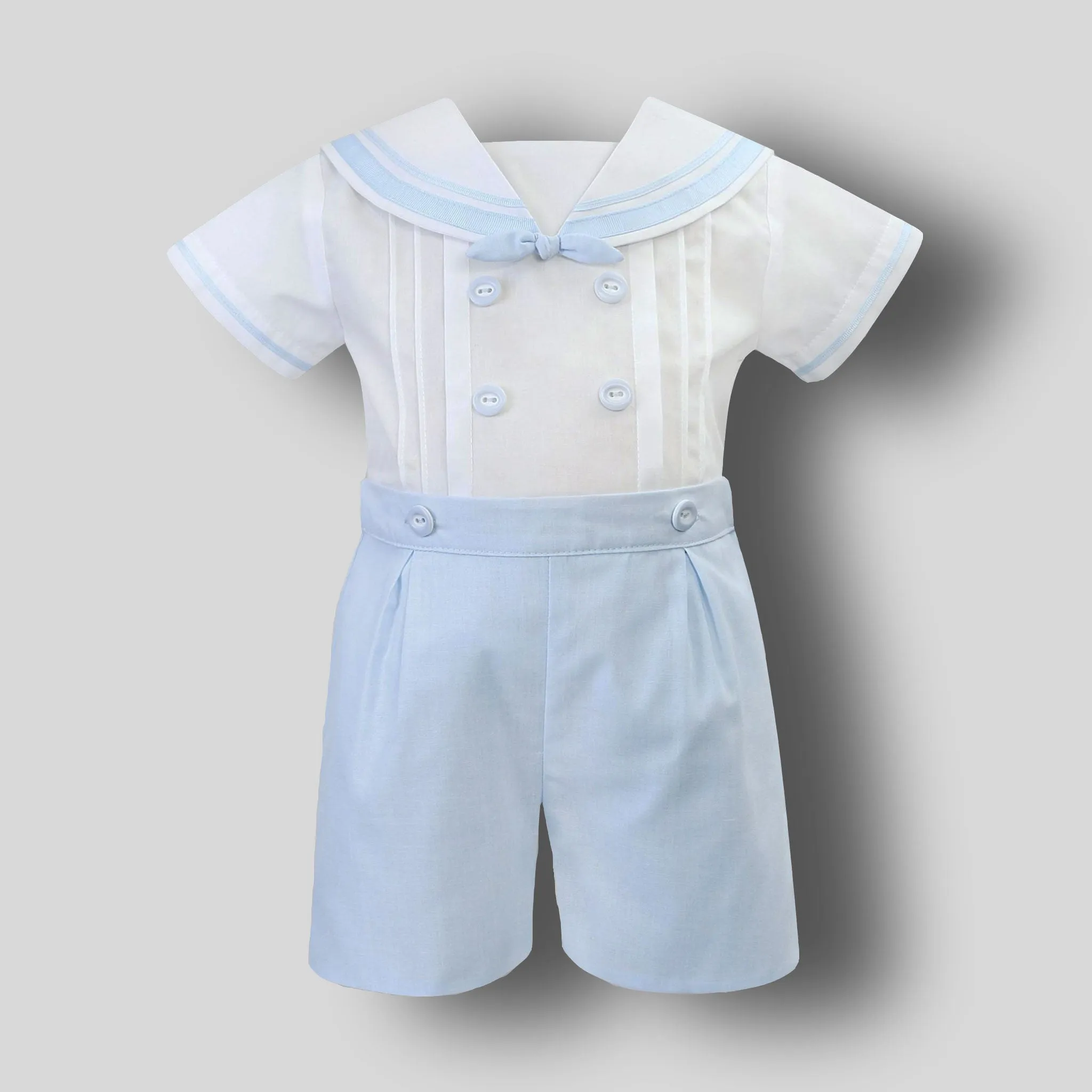 Baby Boys Sailor 2 Piece Shorts and Shirt Outfit - Sarah Louise 011875A